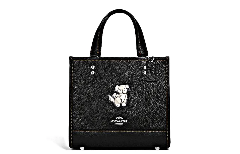 COACH Dempsey Cow Leather Tote Bag, Shopping Bag, Shoulder Bag, Crossbody Bag, Handbag Small Women's Black