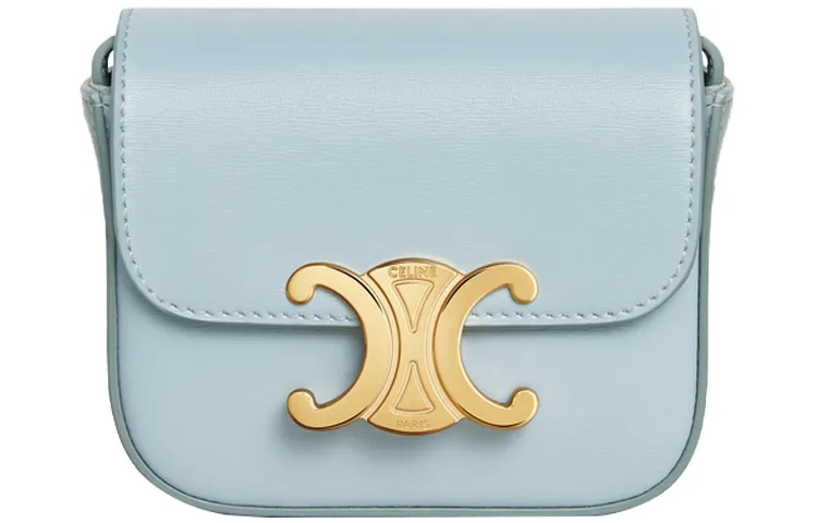 CELINE Claude Bright Calfskin Handbag, Shoulder Bag, Crossbody Bag Mini Women's Ice Blue