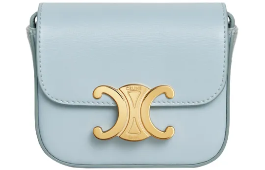 CELINE Claude Bright Calfskin Handbag, Shoulder Bag, Crossbody Bag Mini Women's Ice Blue