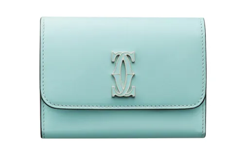 CARTIER C De Cartier Collection Calfskin Wallet Mini Women's Mint Green