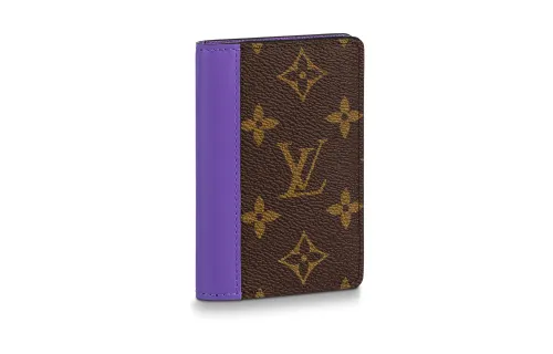 LOUIS VUITTON Pocket Organizer Monogram Macassar Brown/Purple