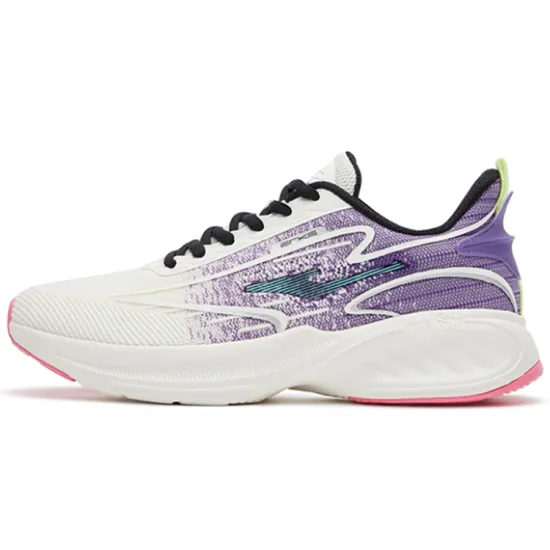 Erke Running Shoes Men Low-Top True White/Gaming Purple