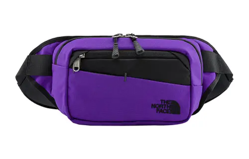 THE NORTH FACE 2.8L Fanny Pack, Outdoor Bag Adjustable Belt Zippers Purple Unisex