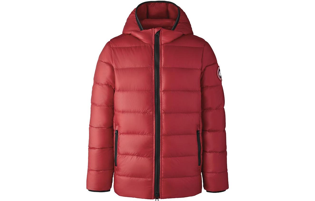 Canada Goose Long-sleeve with hood, winter red down jacket for boys, children's clothing, classic length
