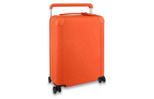 LOUIS VUITTON Leather With Cow Leather Trim Suitcase Luggage Men's Orange