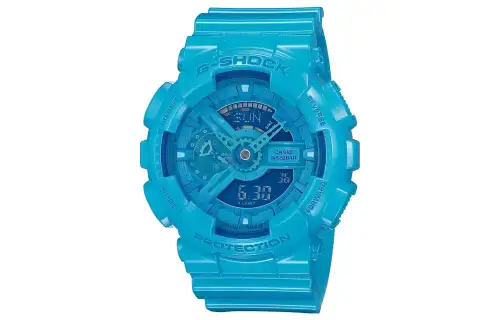 CASIO Men Liquid Crystal/Analog Dual Display Series Blue Watch GA-110B-2DR