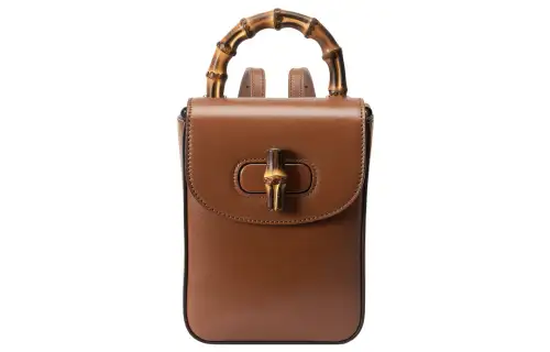 GUCCI Bamboo 1947 Leather Backpack Mini Women's Brown