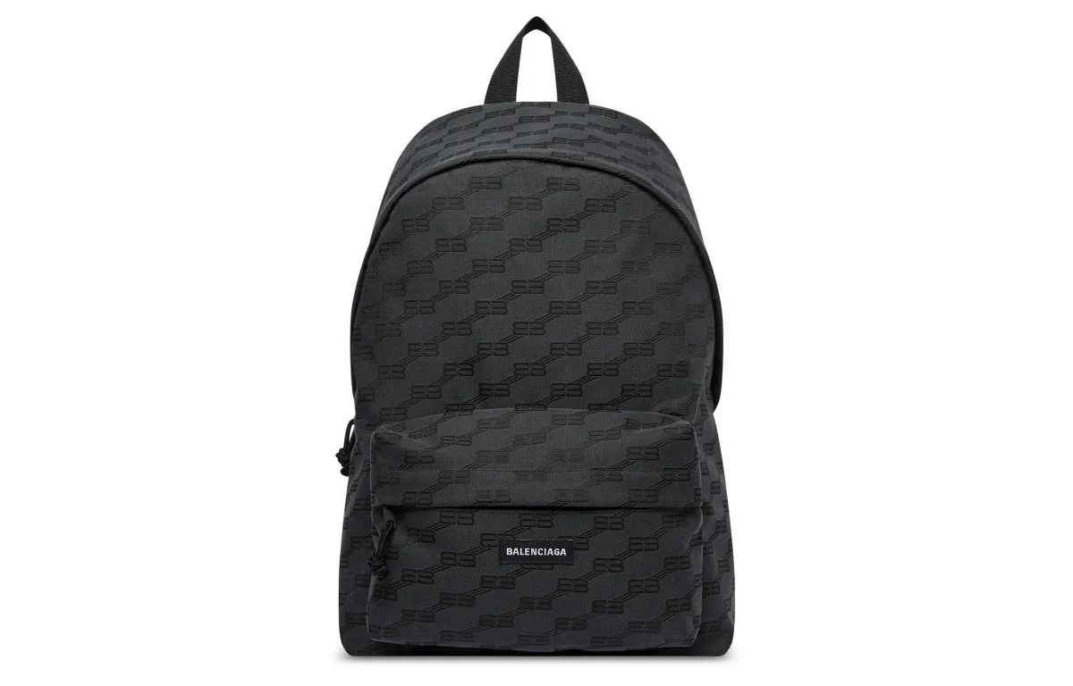 Balenciaga Jacquard Canvas Backpack Medium Men's Black
