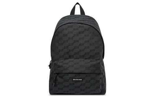 Balenciaga Jacquard Canvas Backpack Medium Men's Black