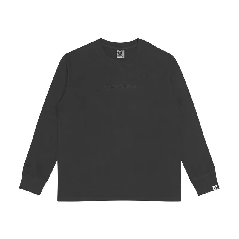 Aape By *A Bathing APE® Logo embroidered Long sleeved T shirt