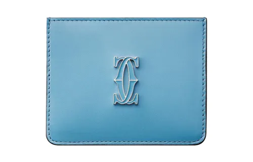 CARTIER C De Cartier Collection Calfskin Card Holder Women's Blue