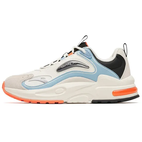 ANTA Millennium 5.0 Casual Shoes Women's Low-Top Ivory White Black/Waterfall Blue/Mud Sand Gray