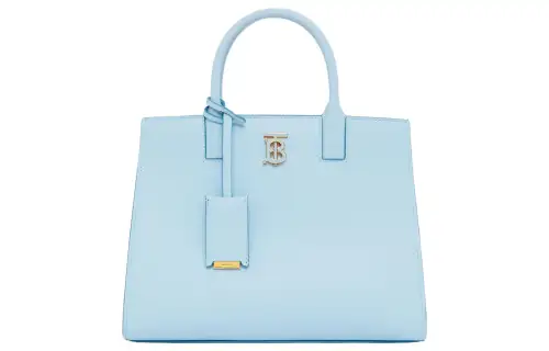 Burberry Frances Cow Leather Tote Bag, Shopping Bag, Shoulder Bag, Crossbody Bag, Handbag Mini Women's Light Blue