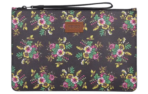 KENZO Cow Leather Clutch Women's Black