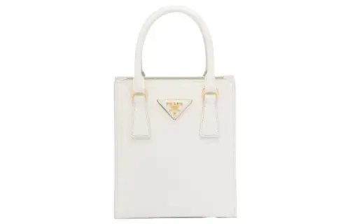 PRADA Saffiano Leather Shoulder Bag, Crossbody Bag, Handbag Women's White