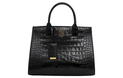 Burberry Frances Leather Tote Bag, Shopping Bag, Shoulder Bag, Crossbody Bag, Handbag Mini Women's Black