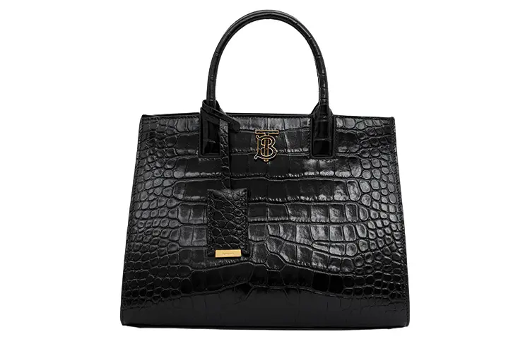 Burberry Frances Leather Tote Bag, Shopping Bag, Shoulder Bag, Crossbody Bag, Handbag Mini Women's Black