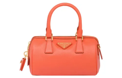 PRADA Saffiano Leather Shoulder Bag, Crossbody Bag, Handbag Women's Orange