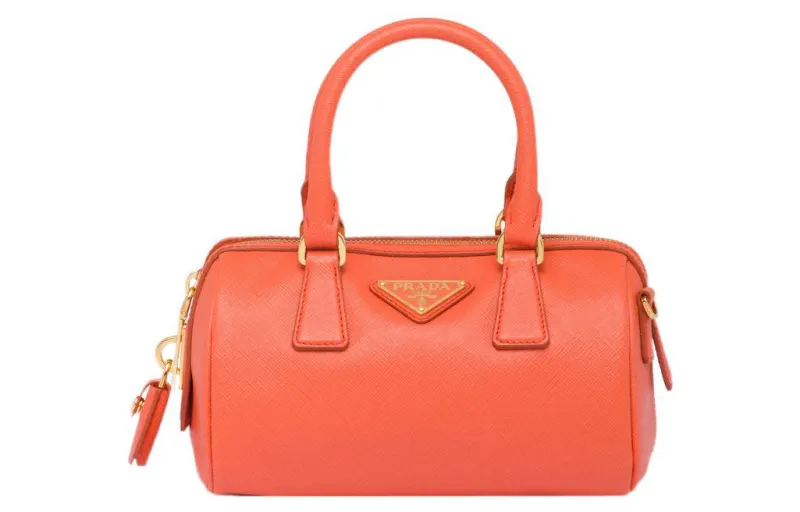 PRADA Saffiano Leather Shoulder Bag, Crossbody Bag, Handbag Women's Orange