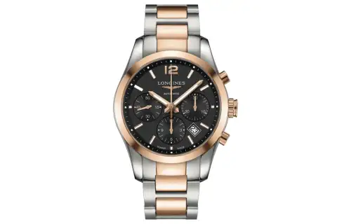 LONGINES Automatic Mechanical Movement Men's Watch 41mm Black Dial Stainless Steel Case