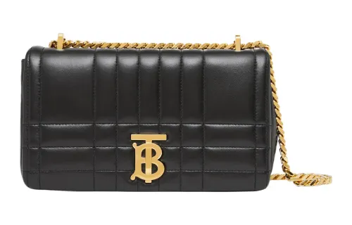 Burberry Quilted Leather Lola Bag Small Black/Gold tone