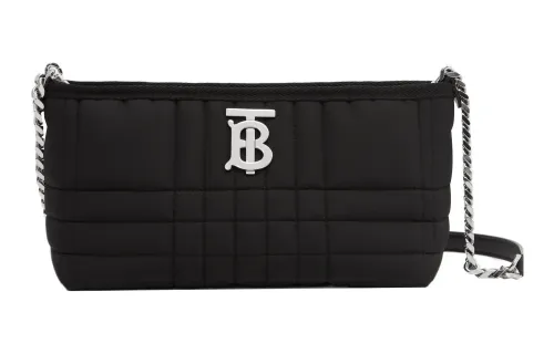 Burberry Lola Bag Lambskin Trim Shoulder Bag, Crossbody Bag Small Women's Black