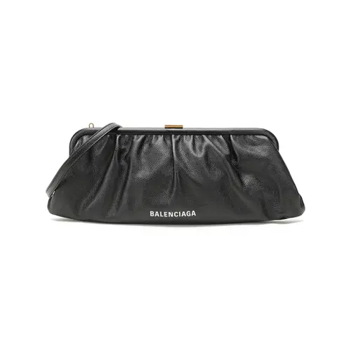 Balenciaga Cow Leather Clutch Shoulder Bag, Crossbody Bag Women's Black