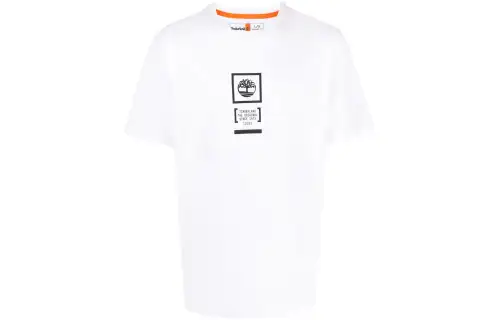 Timberland T Shirts Men's White Crew Neck Moderate Straight Fit
