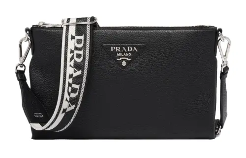 PRADA Leather Crossbody Bag, Shoulder Bag Women's Black