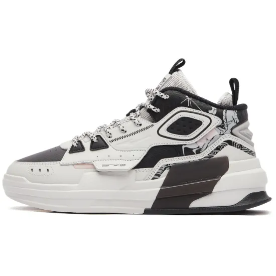 Erke Banquet Mid-Top Skateboard Shoes Women's Gray Black