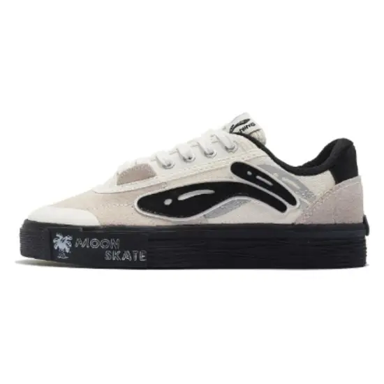 Steven Harrington X LiNing Skateboard Shoes Women's Low-Top Ecru Black