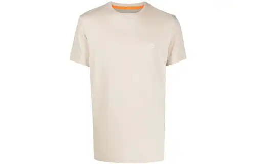 Timberland T Shirts Men's Ecru Crew Neck Moderate Straight Fit
