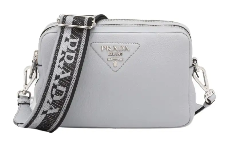 PRADA Leather Camera Bag, Shoulder Bag, Crossbody Bag Women's Blue