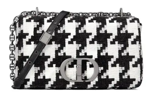 DIOR Caro Embroidery Shoulder Bag, Crossbody Bag Medium Women's Black/White