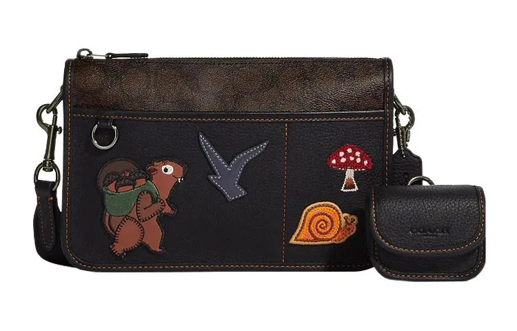 COACH Heritage Cow Leather Detail Combo Set Medium Men's Mahogany
