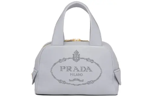 PRADA Leather Shoulder Bag, Crossbody Bag Small Women's Blue