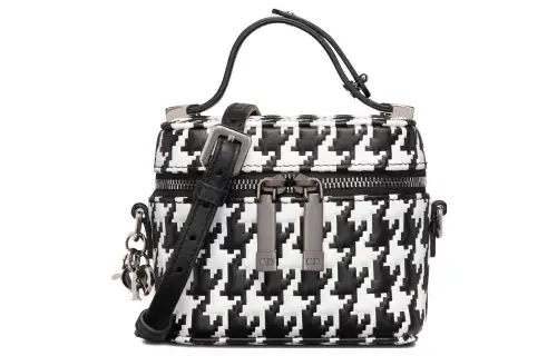 DIOR Lady Dior Cow Leather Crossbody One Shoulder Handbag Extra Mini Women's Black/White