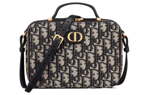 DIOR 30 Montaigne Jacquard Leather Portable Crossbody Bag, Shoulder Bag Regular Women's Blue