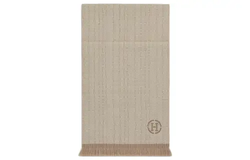HERMES Knit Scarves Men's Beige