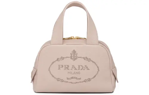 PRADA Leather Shoulder Bag, Crossbody Bag Small Women's Pastel Pink