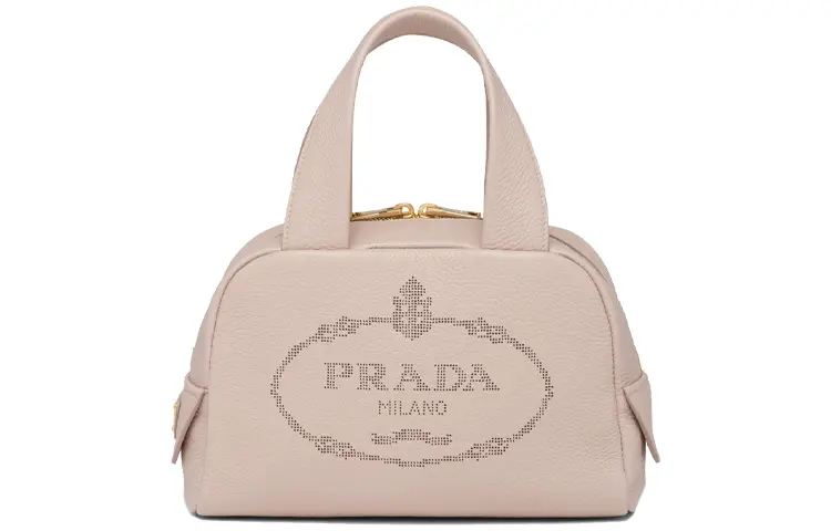 PRADA Leather Shoulder Bag, Crossbody Bag Small Women's Pastel Pink