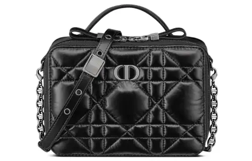 DIOR Caro Cow Leather Portable Crossbody Bag, Shoulder Bag Regular Women's Black