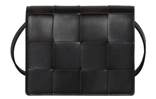 Bottega Veneta Sheepskin Shoulder Bag, Crossbody Bag Women's Black