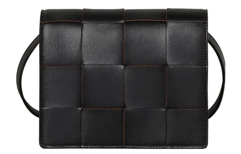Bottega Veneta Sheepskin Shoulder Bag, Crossbody Bag Women's Black