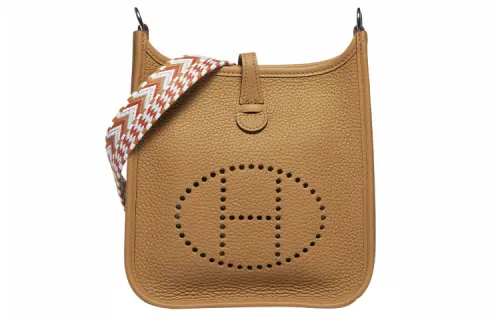 HERMES Evelyne Cow Leather Crossbody Bag, Shoulder Bag 16 Women's 4B Biscuit Cookie
