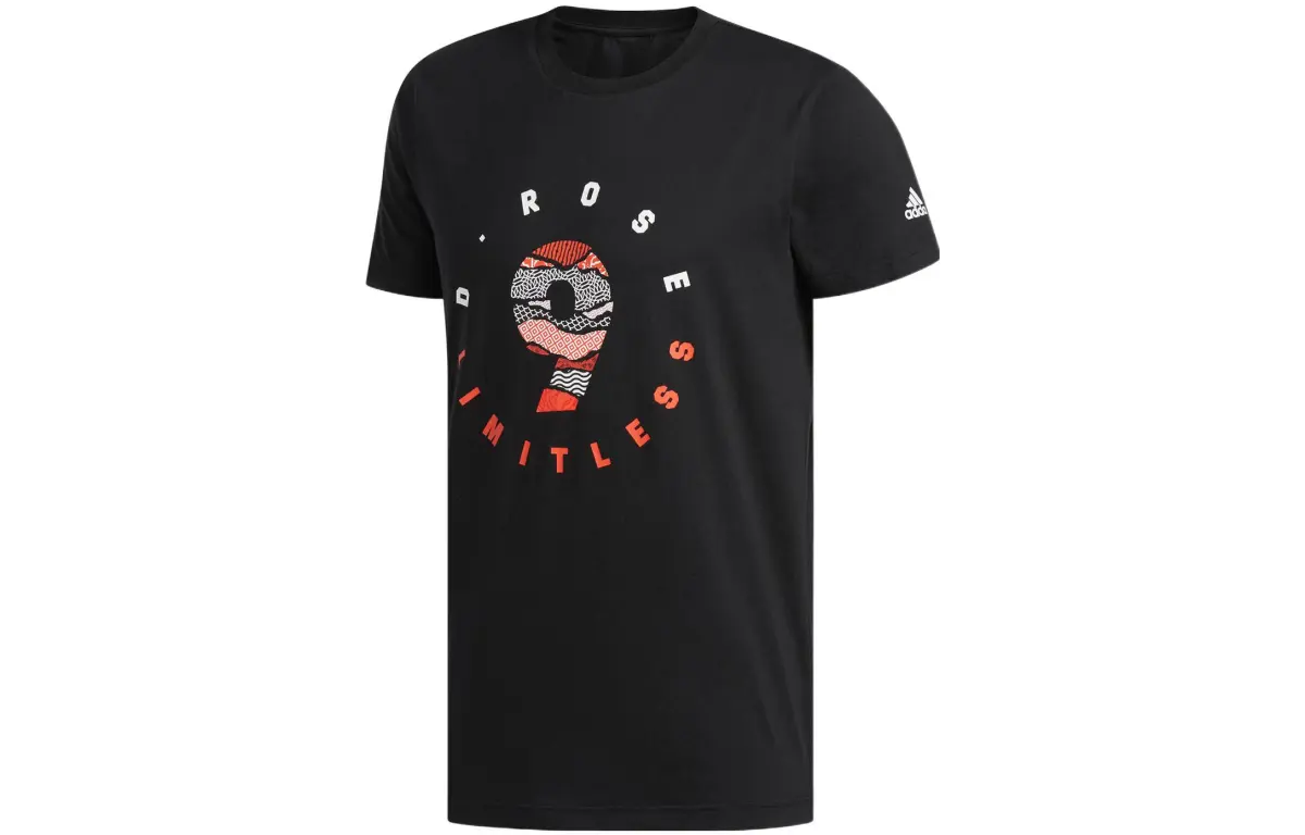 Adidas T-Shirts Men's Black Crew Neck Moderate Straight Fit