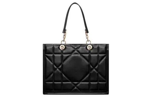 DIOR Cow Leather Tote Bag, Shopping Bag, Shoulder Bag, Handbag Medium Women's Black
