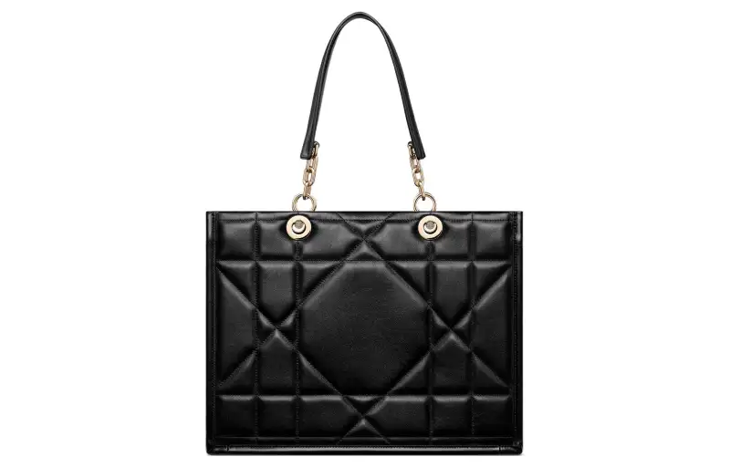 DIOR Cow Leather Tote Bag, Shopping Bag, Shoulder Bag, Handbag Medium Women's Black