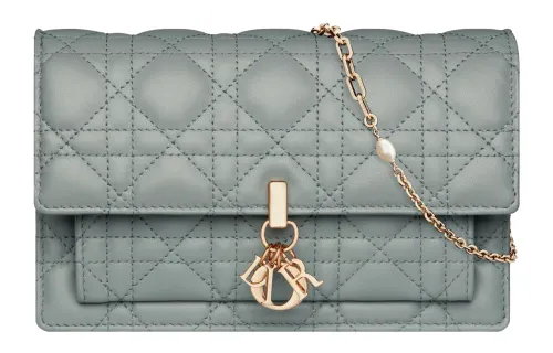 DIOR My Dior Sheepskin Handheld Shoulder Bag, Crossbody Bag Women's Gray