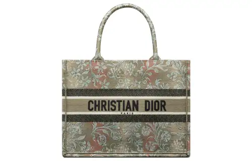 DIOR BookTote Embroidery Tote Bag, Shopping Bag, Shoulder Bag, Handbag Medium Women's Green